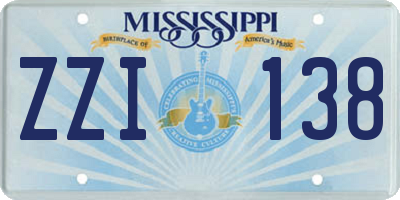 MS license plate ZZI138