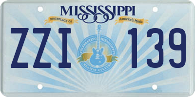 MS license plate ZZI139