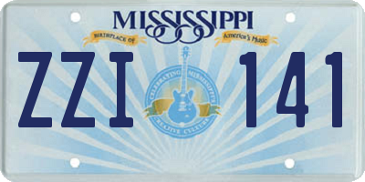 MS license plate ZZI141