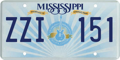 MS license plate ZZI151