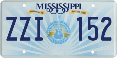 MS license plate ZZI152