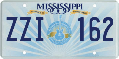MS license plate ZZI162