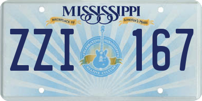 MS license plate ZZI167