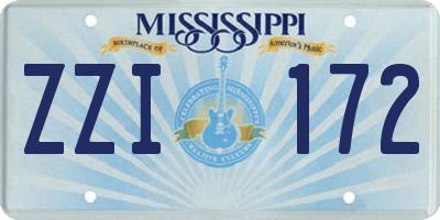 MS license plate ZZI172