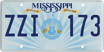 MS license plate ZZI173