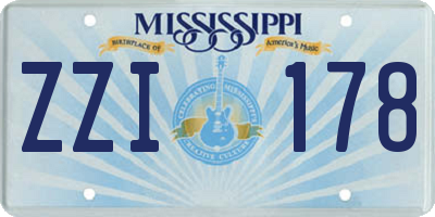 MS license plate ZZI178
