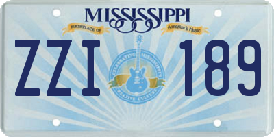 MS license plate ZZI189
