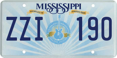 MS license plate ZZI190