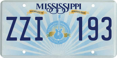 MS license plate ZZI193