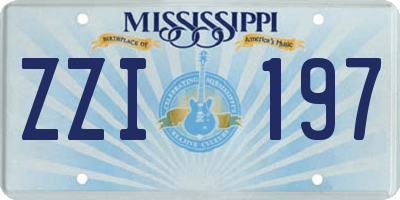 MS license plate ZZI197