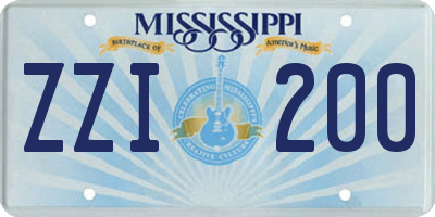 MS license plate ZZI200