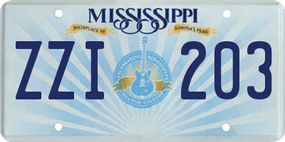 MS license plate ZZI203