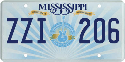 MS license plate ZZI206