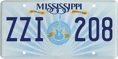 MS license plate ZZI208