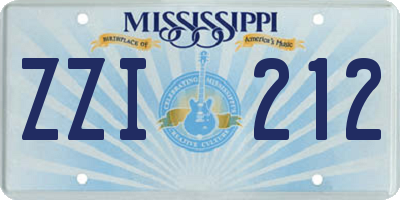 MS license plate ZZI212