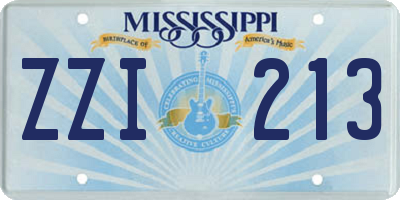 MS license plate ZZI213