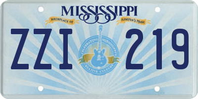 MS license plate ZZI219