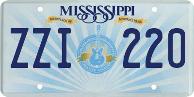 MS license plate ZZI220