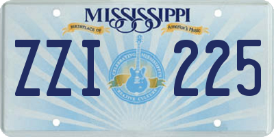 MS license plate ZZI225