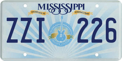 MS license plate ZZI226
