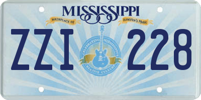 MS license plate ZZI228