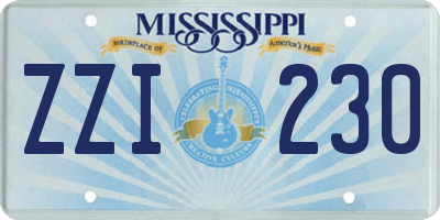MS license plate ZZI230