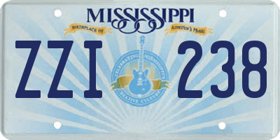 MS license plate ZZI238