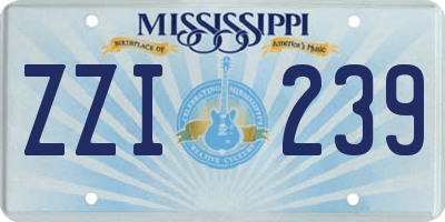 MS license plate ZZI239