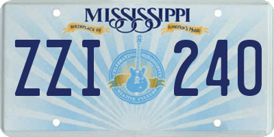 MS license plate ZZI240