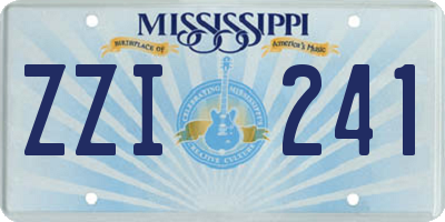 MS license plate ZZI241