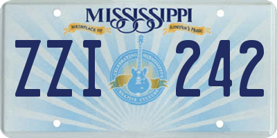 MS license plate ZZI242