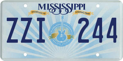 MS license plate ZZI244