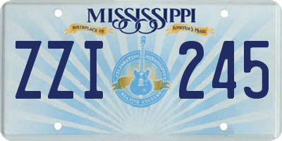 MS license plate ZZI245