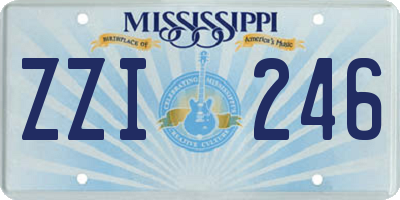 MS license plate ZZI246