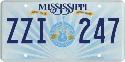 MS license plate ZZI247