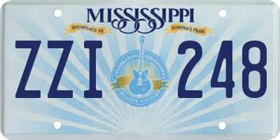 MS license plate ZZI248