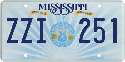 MS license plate ZZI251