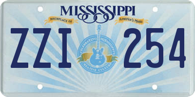 MS license plate ZZI254