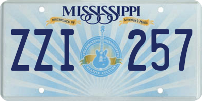 MS license plate ZZI257