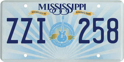 MS license plate ZZI258
