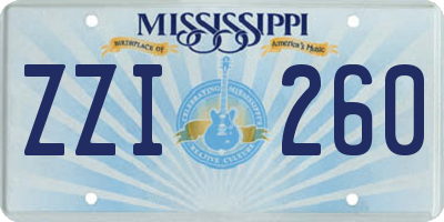 MS license plate ZZI260