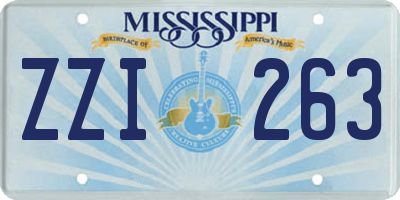 MS license plate ZZI263