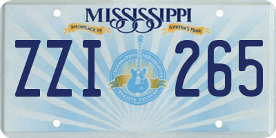 MS license plate ZZI265