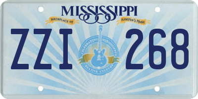 MS license plate ZZI268