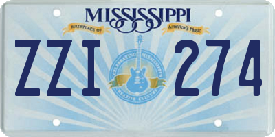 MS license plate ZZI274