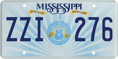 MS license plate ZZI276