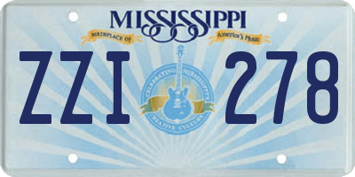 MS license plate ZZI278