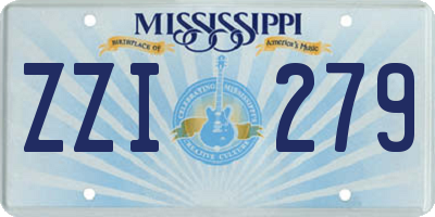 MS license plate ZZI279