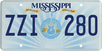 MS license plate ZZI280