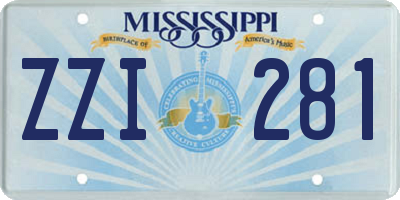 MS license plate ZZI281